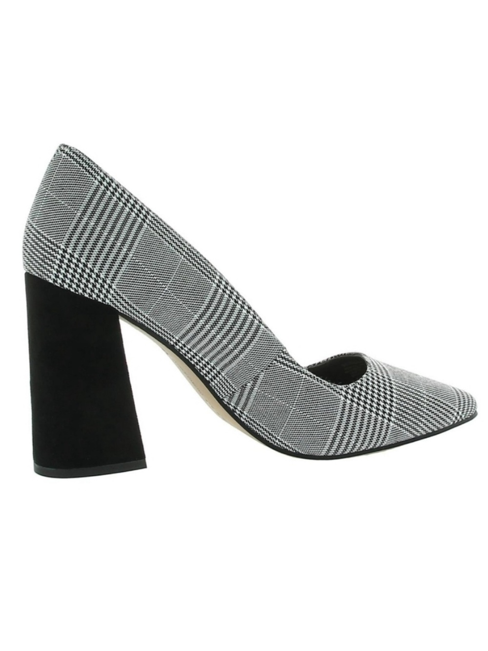 Vince Camuto Talise Plaid Pointy Toe Block Heel Pumps